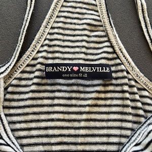 Brandy Melville black & white stripe comfy cotton stretchy top/ mini dress